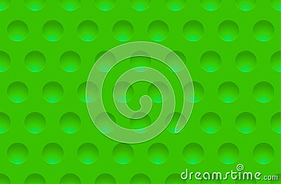 Seamless abstract green texture background with round cavities Vector Illustration